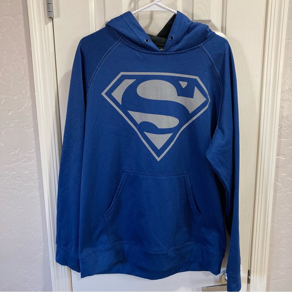 DC Comics Superman Blue with Gray Hoodie Size L